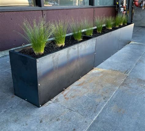 planter box metal vintage|rectangular metal planter box.